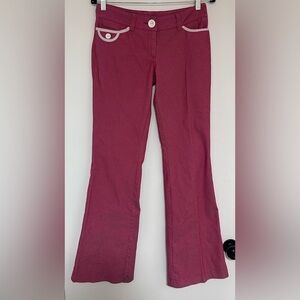 Anja Flint Red and White Striped Flare Leg Pants Size 4